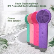 4-Color Face Brush IPX7 Waterproof Design Hot and Cold Therapy Magnetic Charging Silicone Cleansing Brush