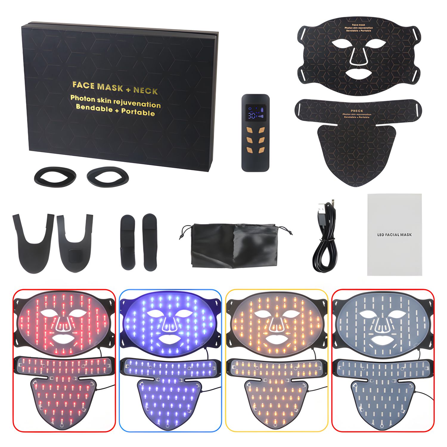 Color light LED silicone mask instrument
Facial mask neck suit